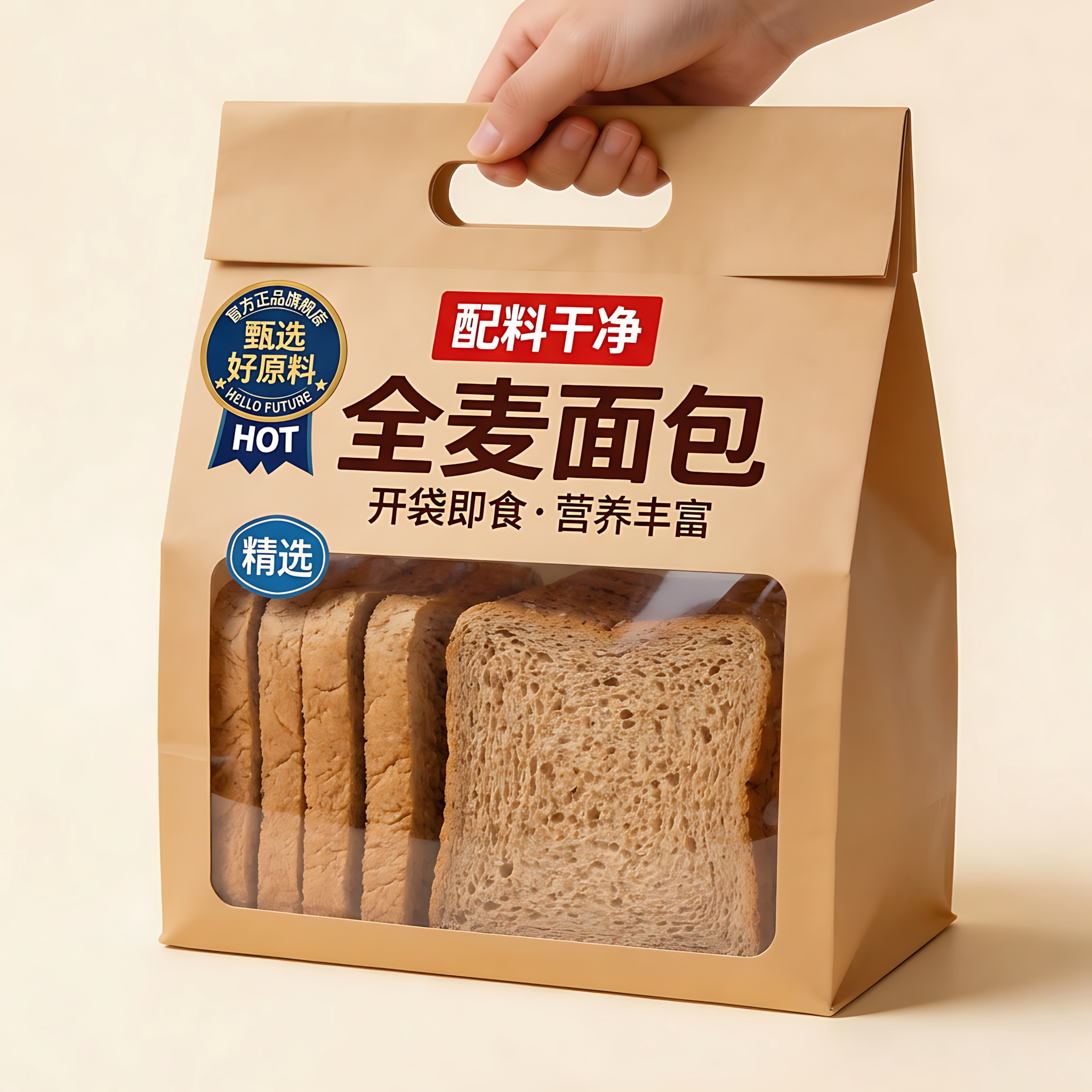 全麦面包0脂无糖减健官方旗舰店图片