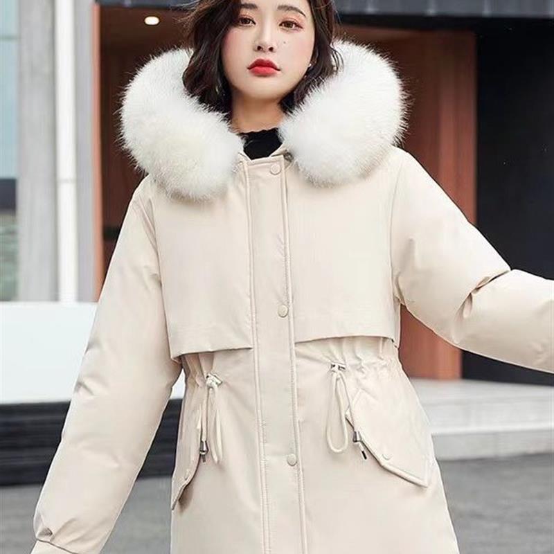 派克服棉衣冬装2025新款羽绒棉服女中长款韩版宽松大码棉袄外套潮