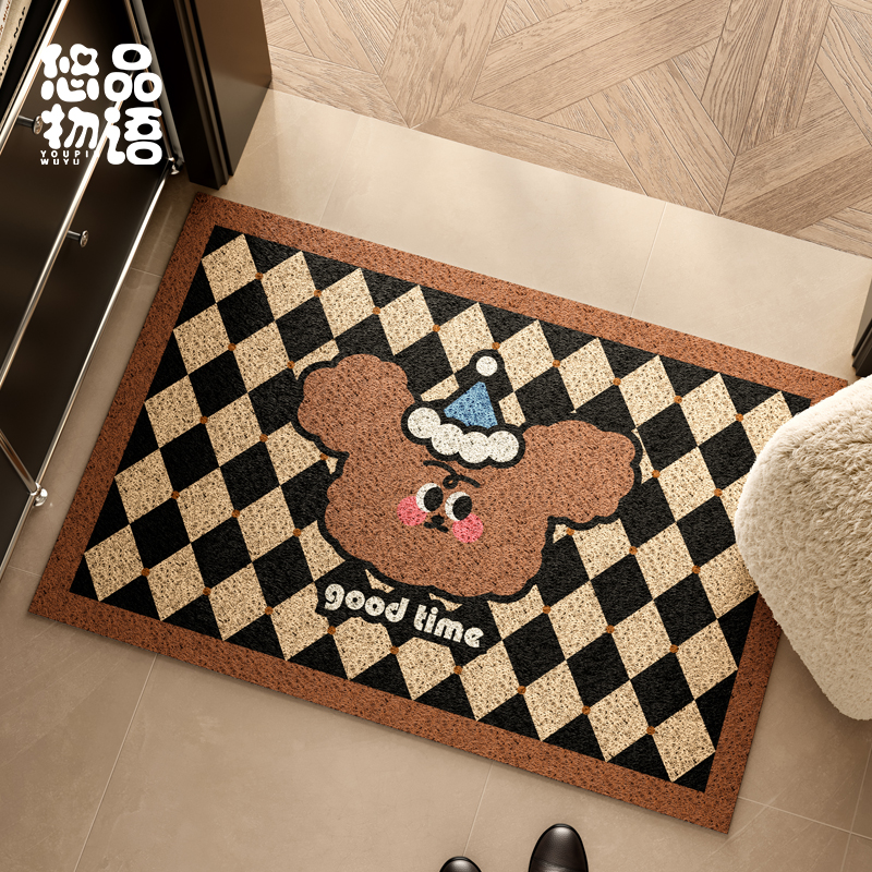 卷毛小狗入户地垫悠品物语防滑