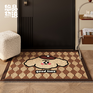 中古卡通家用丝圈入户地垫门垫家用进门门口玄关脚垫子防滑垫地毯