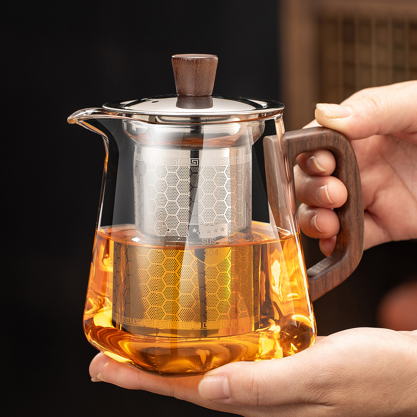高硼硅玻璃泡茶壶过滤茶渣冲茶器