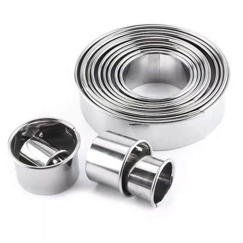 14pcs/Set Stainless Steel Round Cookie Moulds Cake Cutter