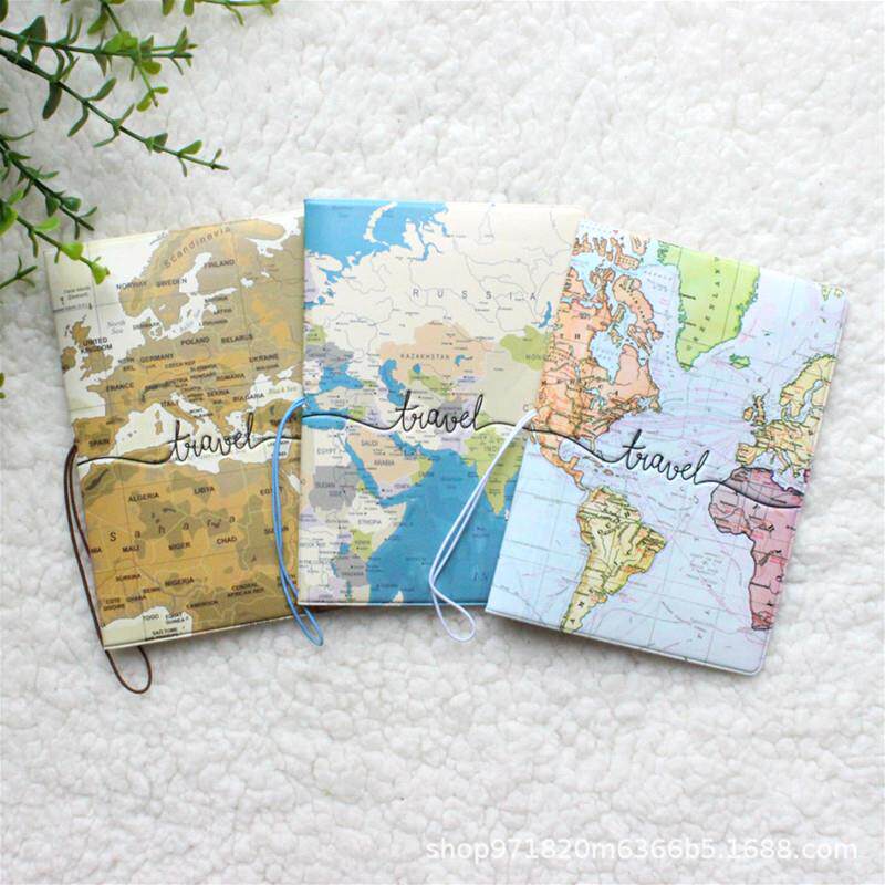 Creative New World Map Passport Cover Wallet Bag ID Address