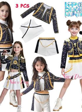 Kpop Demon Hunter Kids Costume Set Golden Huntrix Rumi Zoey