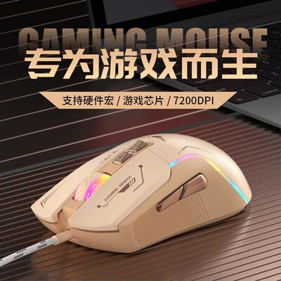 Wired gaming mouse机甲风有线游戏滑鼠宏程式设计RGB炫光吃鸡电
