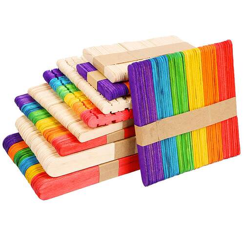 50 Pcs Craft Stick Ice Cream Sticks Wooden Popsicle Sticks