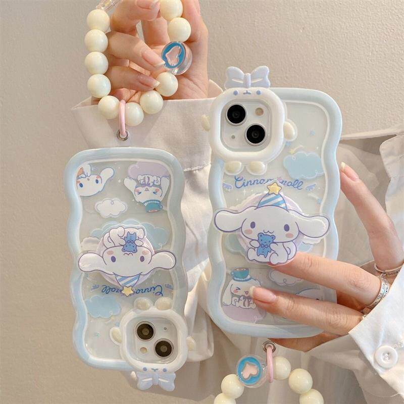 Kawaii Sanrio Cinnamoroll With Bracelet Bracket Phone Case F