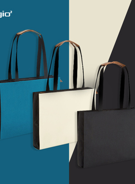 Digio2商务公文包日系风格14寸电脑包大容量文件包手提收纳包资料袋多口袋防水耐用商务通办公勤包托特女士