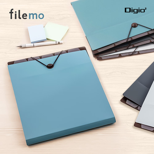 Digio2 filemo A4文件整理风琴收纳包横竖款时尚简约纯色结实耐用防污多口袋办公学生试卷资料图纸收纳PP