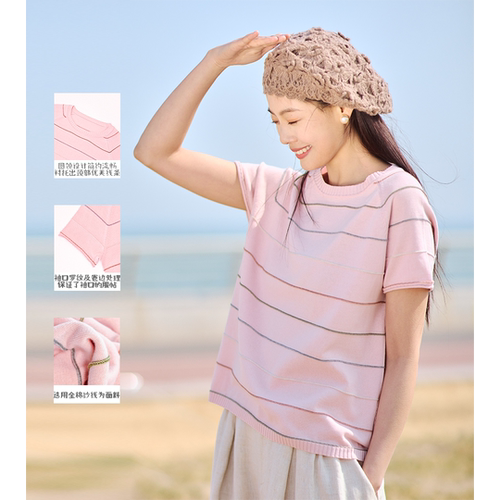无色无味夏新款短袖针织衫t恤女