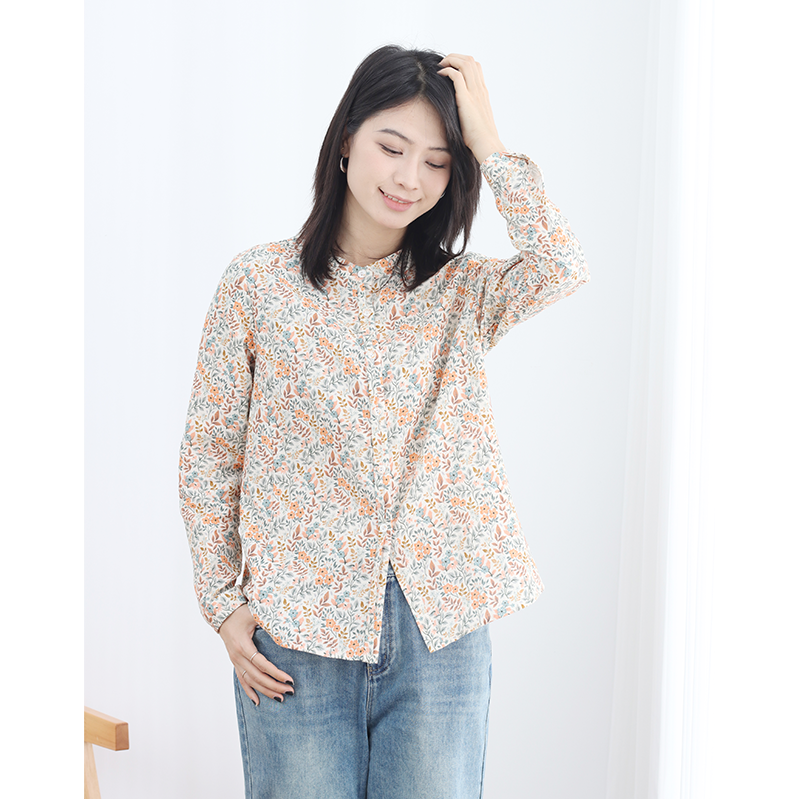 无色无味双层棉印花衬衫