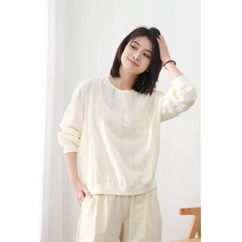 无色无味莱赛尔纤维格子T恤