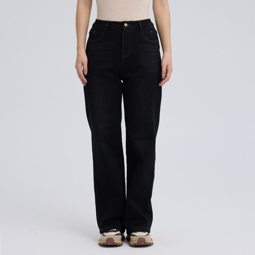 无色无味2025新款加绒阔腿牛仔裤