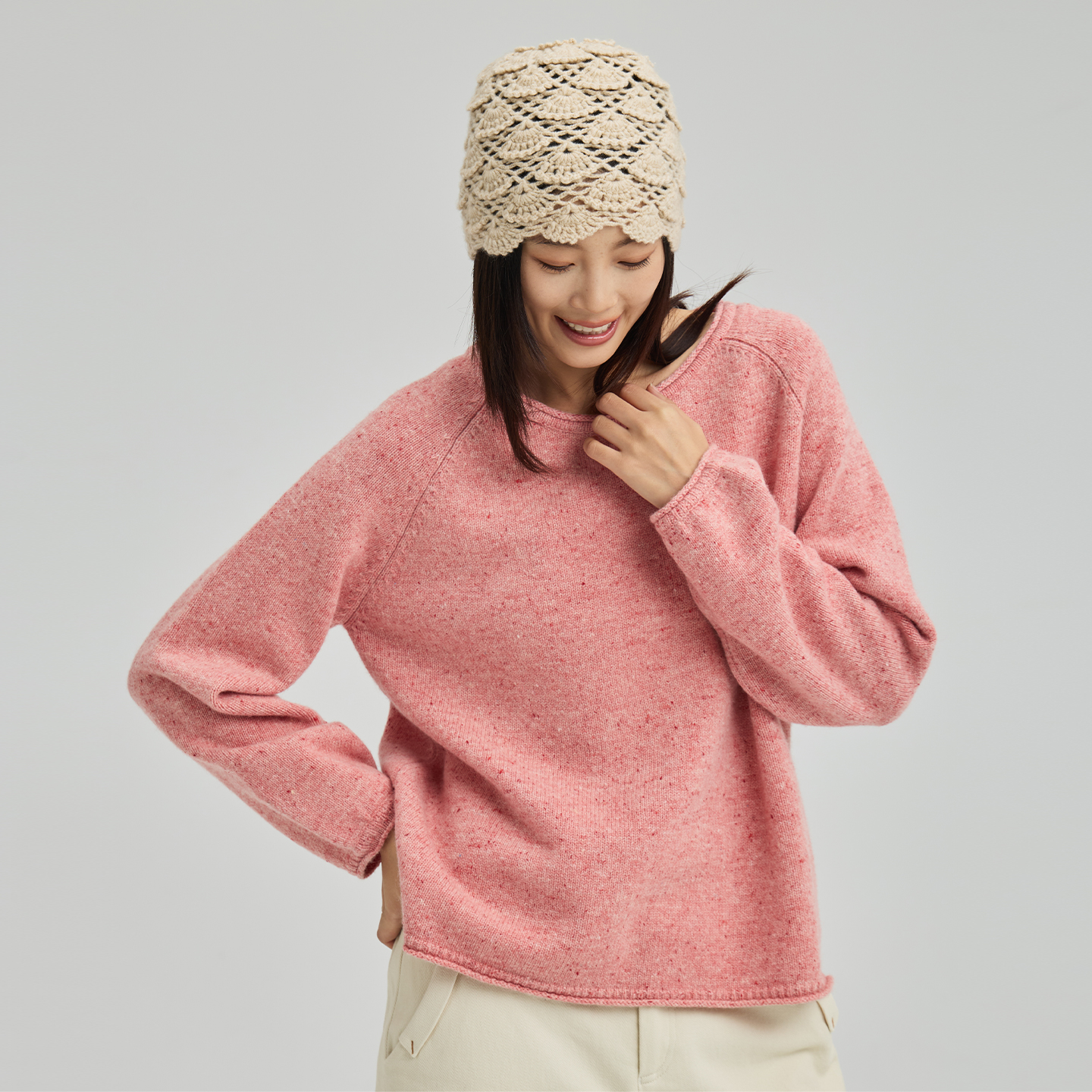 无色无味纯棉羊毛小个子保暖毛衣