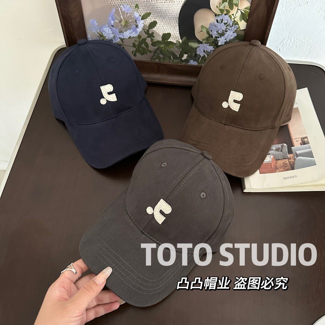 凸凸帽业半硬顶磨毛棒球帽加大版帽子女显脸小鸭舌帽刺绣加宽帽檐