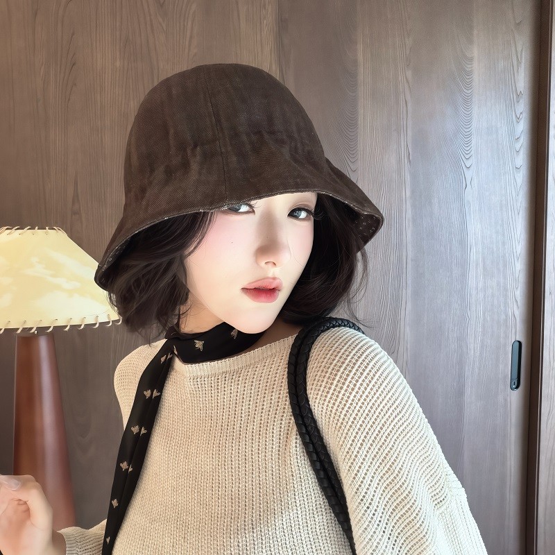 小渝配饰秋冬新品丨原创碎花双面渔夫帽女百搭显脸小文艺盆帽遮阳