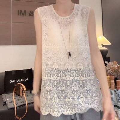 亦朵轻奢【轻奢时尚】新款显瘦欧若风圆领蕾丝打底背心直播专享