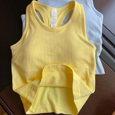 小橙子EBB背心螺纹带胸垫瑜伽上衣透气速干健身服lulu同款吊带女