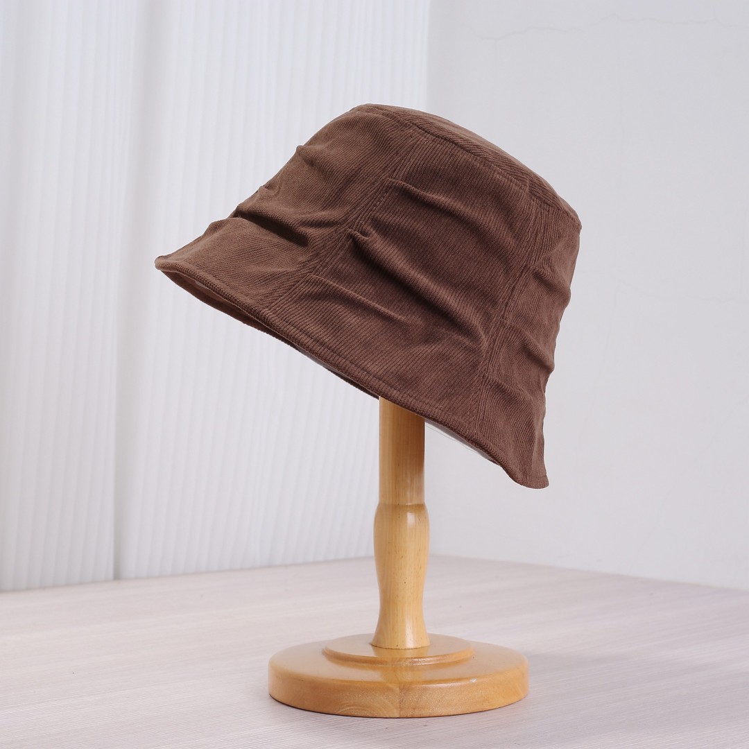 慧莉服配新款日系复古褶皱盆帽春秋季休闲渔夫帽气质文艺帽子女士