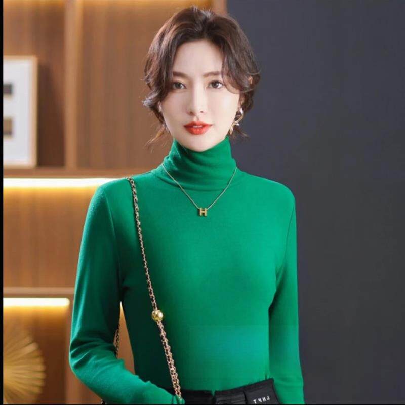 凡卓心选【洋气减龄】双面澳绒安可拉红高领打底衫女秋冬修身内搭