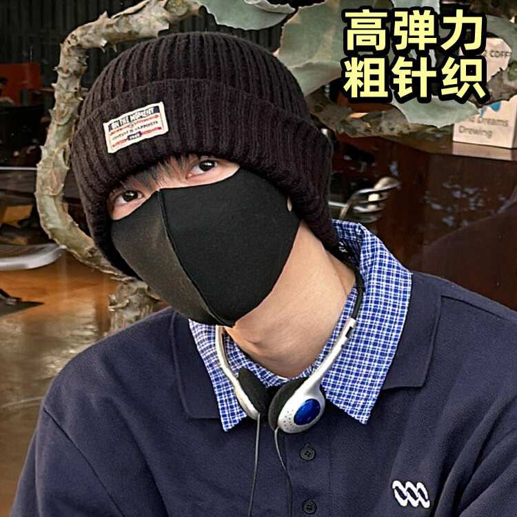 坚定Jodhat帽控毛线帽秋冬加厚保暖套头帽女复古冷帽大头围织帽男