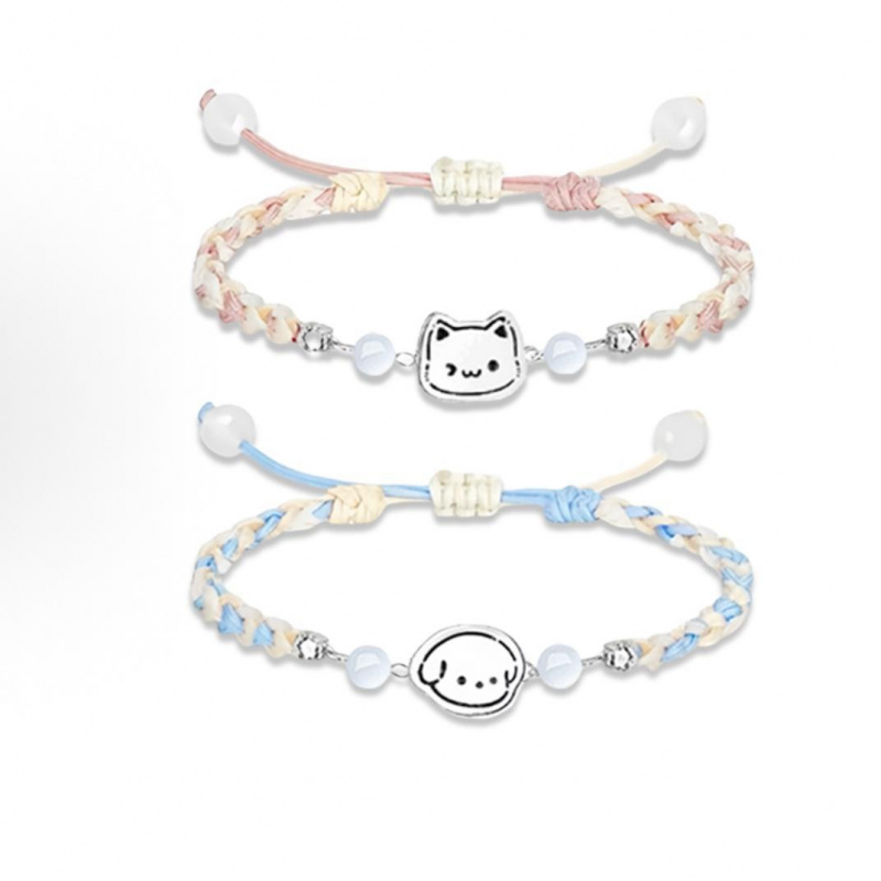 小猫和小狗情侣手绳简约