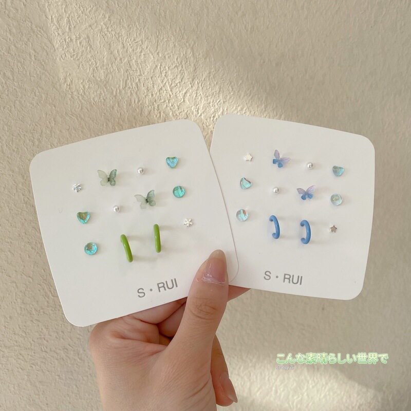 小清新森系夏天蝴蝶耳钉