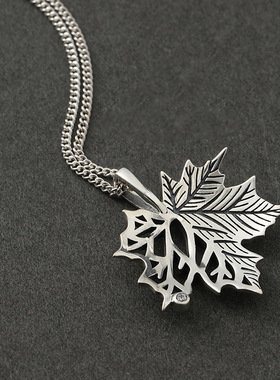 复古枫叶项链男潮流个性
