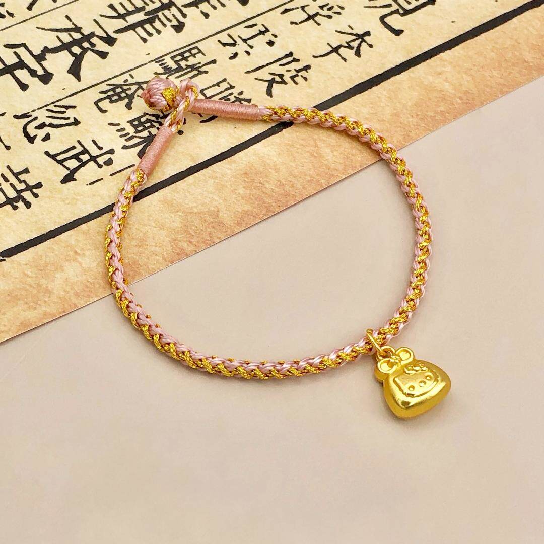 新款hellokitty编织福袋手绳女少女粉绳甜美小众可爱学生手链百搭