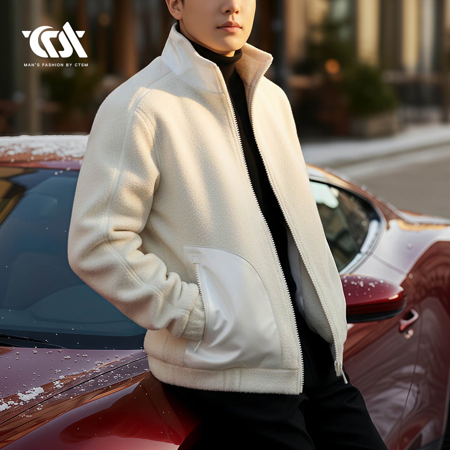 男士立领羊毛呢大衣短款加厚保暖商务休闲夹克外套秋冬季潮流新款