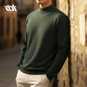 男士 高端半高领T恤修身 套头保暖针织衫 秋冬季 毛衣商务休闲打底衫