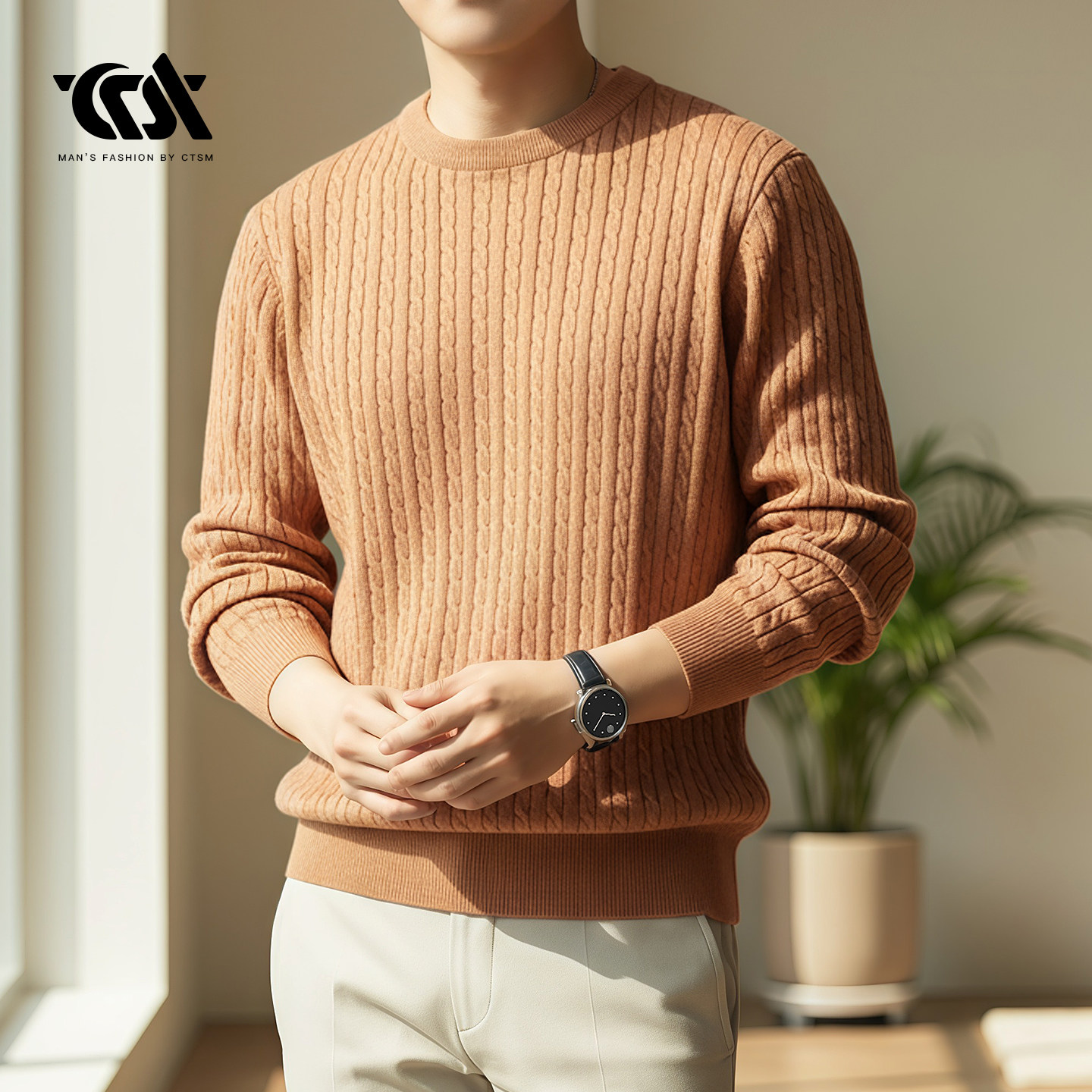 秋冬季男士极简风绞花纹圆领针织衫男长袖套头毛衣纯色打底衫男装,男装,针织衫/毛衣,淘宝优惠券,粉丝福利购,淘宝优惠卷