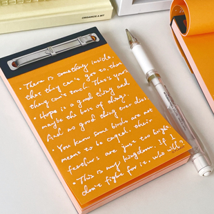 香橙色骑缝便签本ins风韩系学生用可撕笔记本高颜值无粘性拍纸本