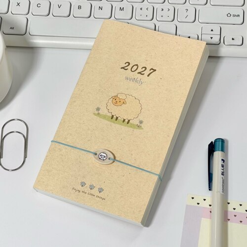 2027年小羊日程本可爱高颜值周计划手账本A6简约学生笔记事本子
