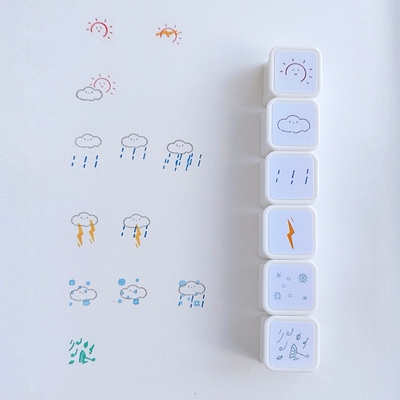 天气六联可叠色印章高颜值