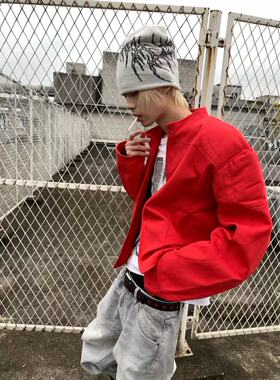 【PSY.P/吴嘉轩等同款】CAXx致敬阿基拉kanye红色多裁片机车夹克