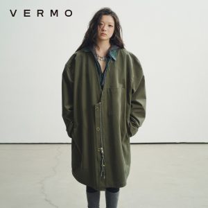 VERMO深V宽肩抗皱风衣