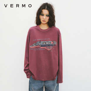 T恤 复古做旧旅行地图印花宽松休闲长袖 VERMO 记录城市灵感与旅程
