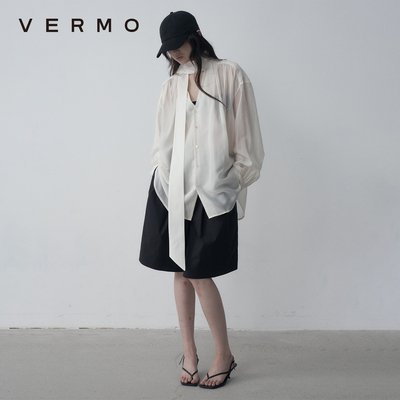 简约有型飘带宽松衬衫