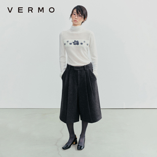 轻盈舒适全羊毛挺括有型休闲七分毛呢短裤 VERMO 立体剪裁