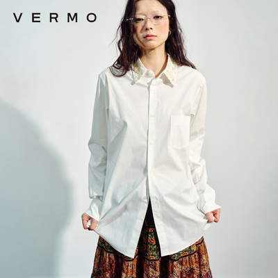 VERMO手缝贝壳扣白衬衫