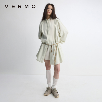 VERMO毛边立裁拼接衬衫
