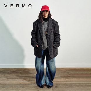 内里腰封双面呢外套 轻盈兔毛桑蚕丝羊毛混纺 VERMO 柔软又有型