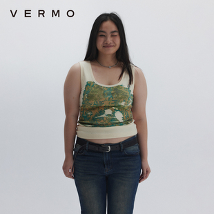 直喷印花手工缝制吊坠弹力修身 VERMO 嫉妒之眼 男女同款 背心