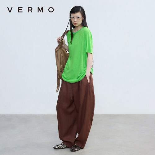 VERMO柔软亚麻棉水洗经典T恤