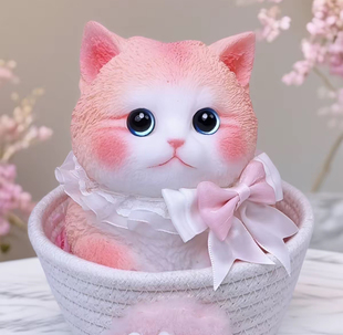 仿真猫咪捏捏乐减压玩具女生小玩偶解压仿生小猫定制生日礼物摆件