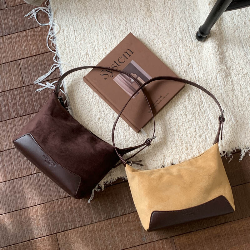 秋冬超火小众麂皮腋下包女2025新款复古高级感单肩斜挎包通勤包,箱包皮具/热销女包/男包,通用款女包,淘宝优惠券,粉丝福利购,淘宝优惠卷