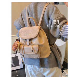小众复古轻奢翻盖双肩包包女2025新款百搭通勤背包高级感旅行书包