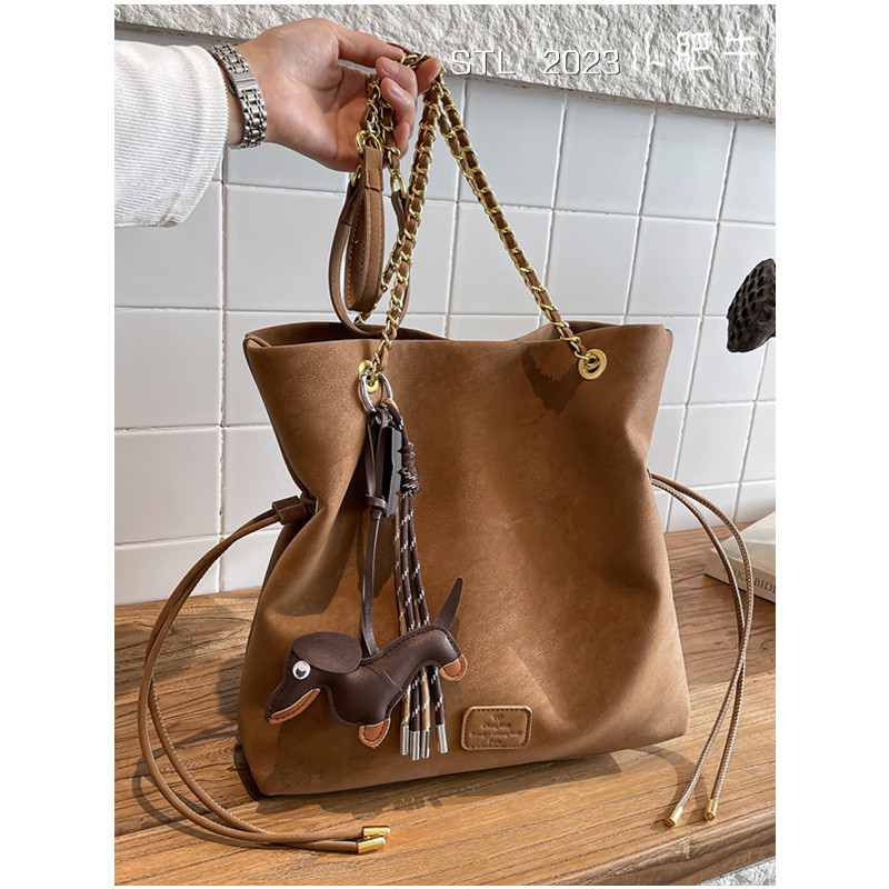 大容量麂皮绒单肩斜挎包