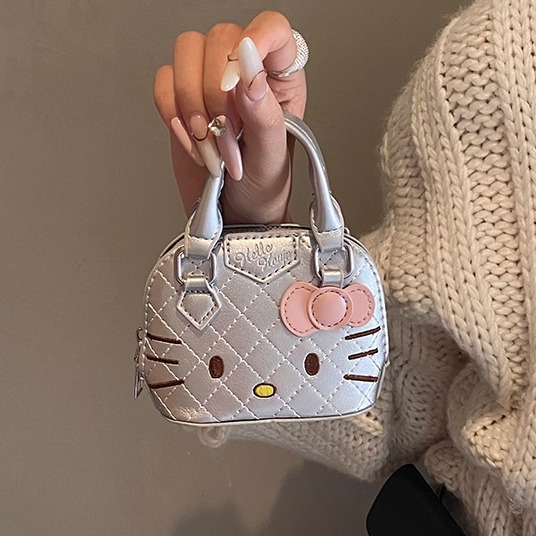 韩版迷你哈喽KT猫贝壳包包女可爱少女逛街百搭耳机包手提斜挎包